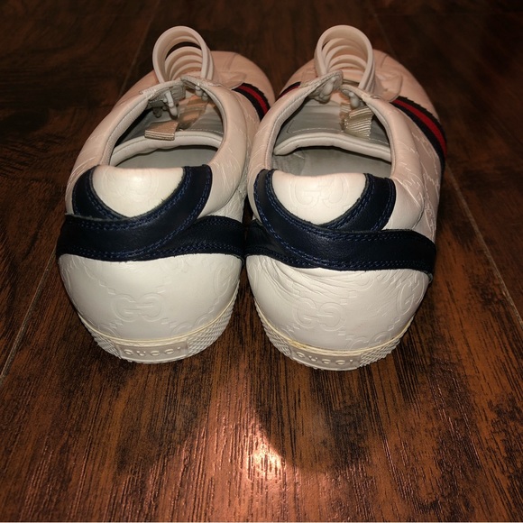 Gucci Monogram Navy&Red Ace Sneakers. SZ 6.5 - Picture 4 of 10